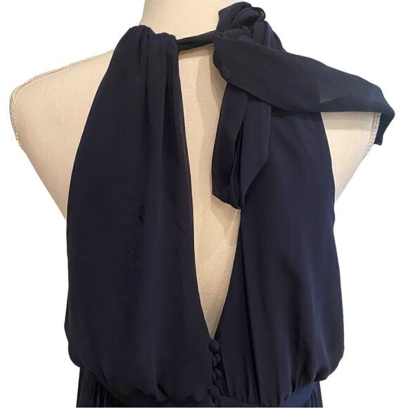 Watters & Watters Halter Top Fleurette Gown Navy Size 16W - Picture 7 of 12